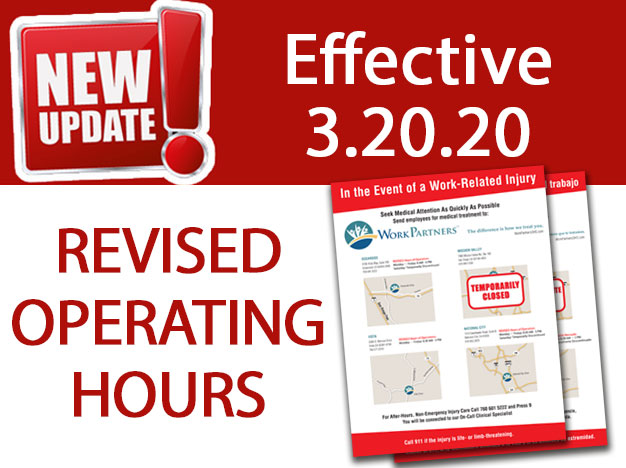 Revised Operating Hours 20th March 2020