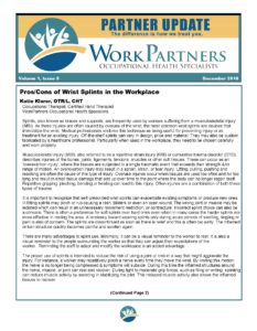 Wrist Splints in the Workplace